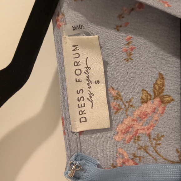 Light Blue Floral Midi Dress - Picture 3 of 7